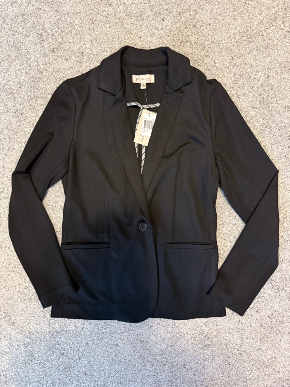 Philosophy Black Single-Button Tailored Blazer